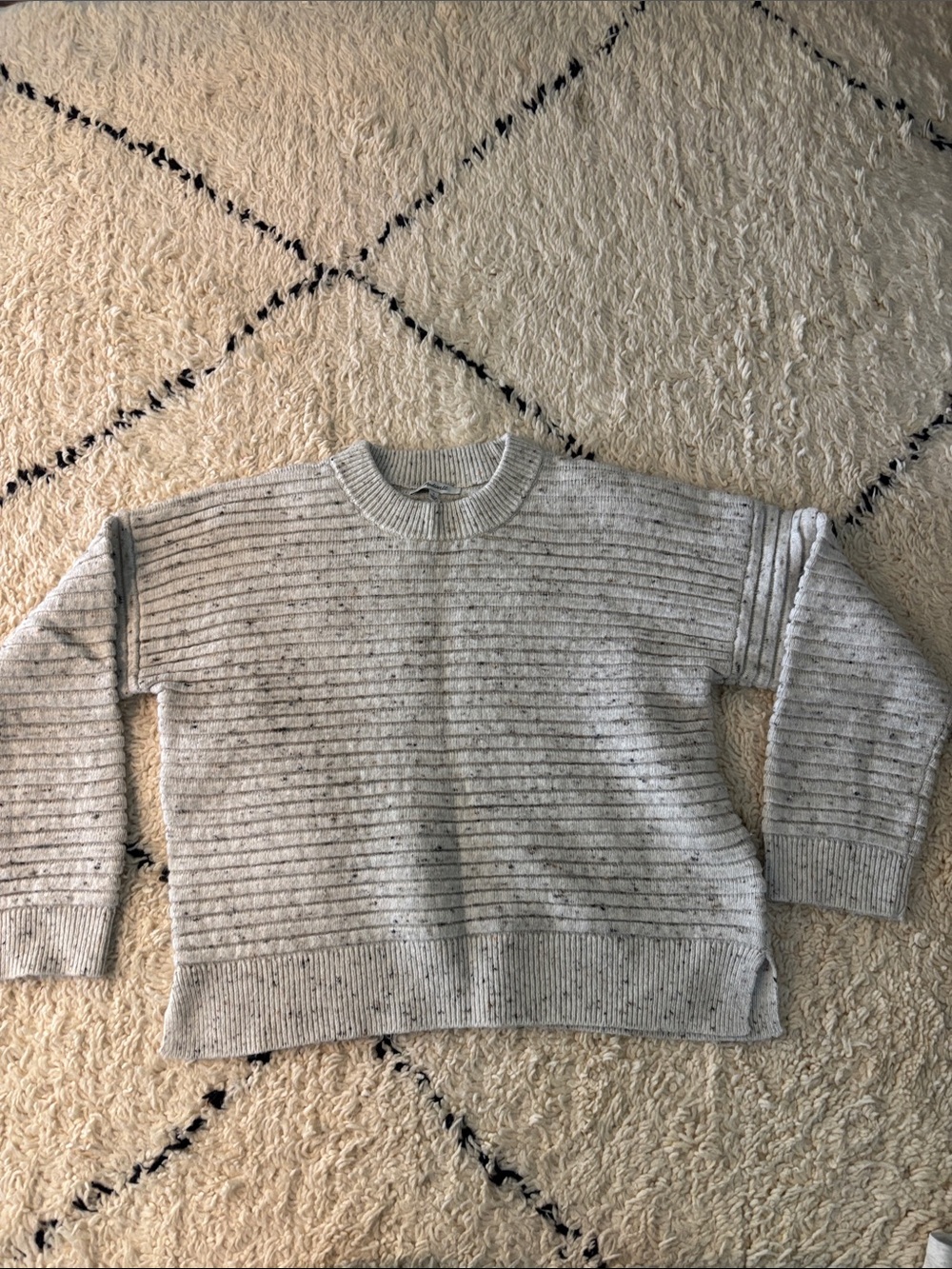 Cozy Speckled Crewneck Sweater - Off White
